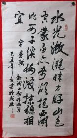 2-1849，陈勇★书法，苏轼-饮湖上初晴雨后，尺寸约100*53厘米