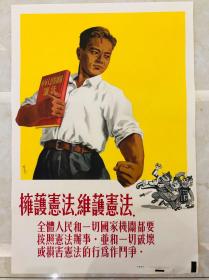 1954年年画【拥护宪法，维护宪法】2开