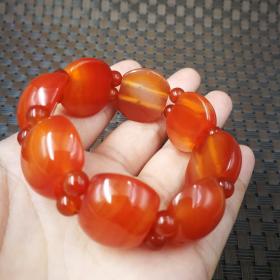 天然红玛瑙片片款手链手排遮疤痕手串女款特价玉器礼物时尚饰品