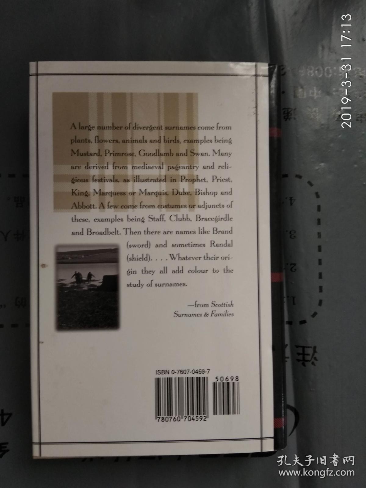 英文原版  Donald Whyte ： Scottish Surnames and Families 精装大开本 非偏远地区包快递