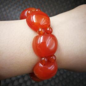 天然红玛瑙片片款手链手排遮疤痕手串女款特价玉器礼物时尚饰品