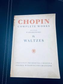 英文原版Chopin Complete Works肖邦全集卷九1957年版