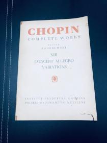 英文原版Chopin Complete Works 肖邦全集卷十三1958年版