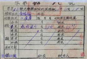 晋冀鲁豫边区票证资料：民国38年元朝县财政科提粮证一张