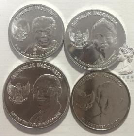 印度尼西亚2016年清年份硬币4枚一套100-200-500-1000卢比 印尼盾