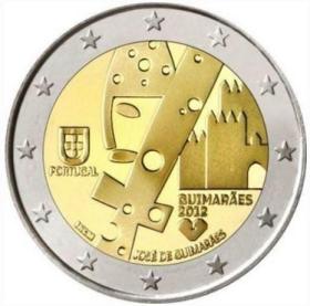 葡萄牙2012年欧洲文化之都 吉马良斯2欧元纪念币 外国钱币硬币UNC
