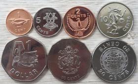 所罗门群岛2005-2006年硬币7枚一套大全套 全新UNC 1分-1元