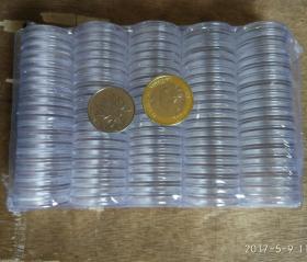 100个小圆盒鸡狗猪生肖硬币纪念币钱币保护盒内直径约27mm