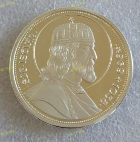 纪念章镀银匈牙利国王伊什特万一世纪念章硬币约40mm