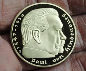 纪念章镀金1935兴登堡总统硬币直径约30mm