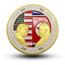 2018年特朗普金正恩新加坡峰会纪念币 金特会美朝峰会硬币和平币