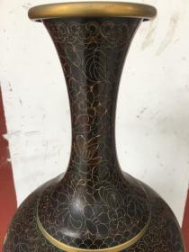 早期铜胎景泰蓝瓶-31厘米