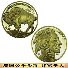 2012年美国50美金纪念币印第安人金币 美国公牛币金币外币纪念章