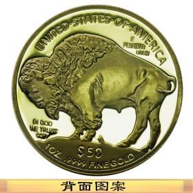 2012年美国50美金纪念币印第安人金币 美国公牛币金币外币纪念章