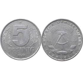 现货民主德国5芬尼硬币 50枚散装 年份随机发货