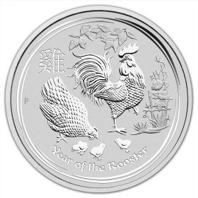 2017年澳大利亚帕斯发行丁酉年生肖鸡1/2盎司投资银币