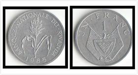 现货卢旺达1法郎硬币 50枚散装 年份随机发货