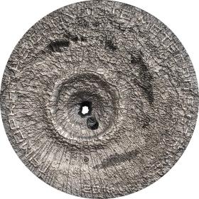2016年库克发行摩洛哥普通球粒H5陨石仿古纪念银币