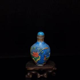 古法琉璃鼻烟壶宝贝尺寸：长宽高：49/30/82mm
宝贝重量：106.2g
