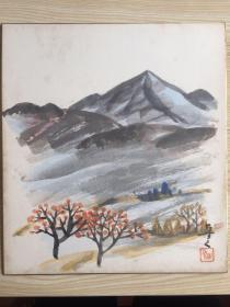 山水画，画在卡板上，保真，保手绘