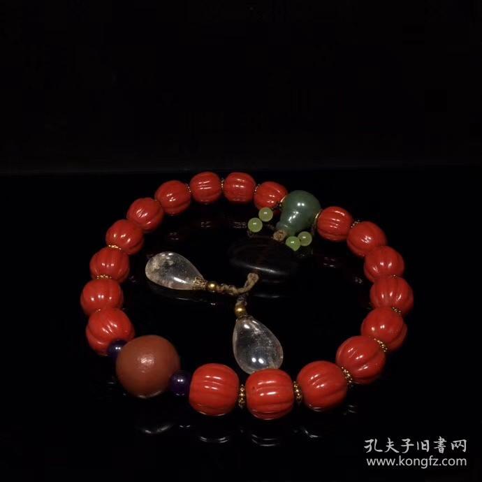 琉璃十八子珠子直径约：20mm
宝贝长度约：33cm
宝贝重量：319.7g