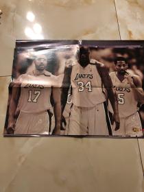 NBA蓝球名星海报4张合售