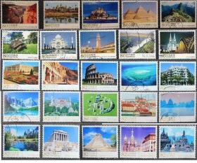 日本信销邮票 2013-15 C2135-C2218 海外世界遗产 5集 25枚大全