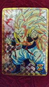 DARGON BALL Z /  龙珠Z 布欧篇  超级撒雅人3 悟天格斯  悟天克斯 ゴテンクス、Gotenks  闪咭   （国产闪卡） 方格钻石闪