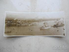 代友售老上海摄影史料 上海黄浦江风景照片 尺寸29*12cm