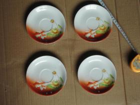 4个民国时期伪满洲国日本瓷器 金玉满堂瓷碟 小碟