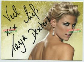 比利时性感超模大美女Tayd亲笔手写签名，印刷明信片