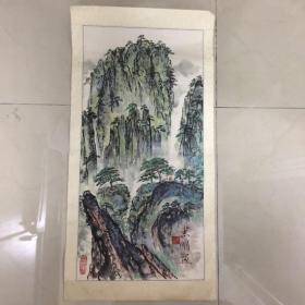 著名海上画派名家 蔡志明山水画一副，已装裱 回去配框即可悬挂 书房摆设佳品 志在山水