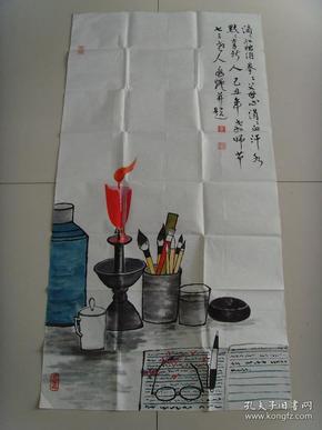 童兆炉：书画：滴滴红烛泪（为教师节而作书画作品）