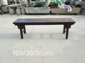 清代松柏木睡凳 全品牢固 包浆浑厚 一流品相 尺寸169/38/55厘米.