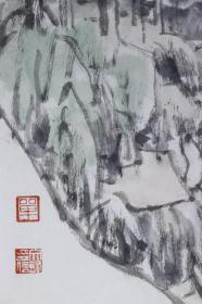 著名画家、中国神舟画院副院长 单文峰 水墨画作品《山水画》一幅（纸本托片，约8平尺；该作品由《中国美术市场报》直接得自于艺术家本人） HXTX100172