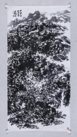 著名画家、乌兰察布市美协副主席 赵亚铭 水墨画作品《黑墨山水（三）》一幅（ 纸本托片，约8平尺；作品由《中国美术市场报》直接得自于艺术家本人） HXTX100181