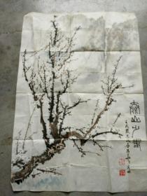 湖北夏昌华国画作品; 泰山之春