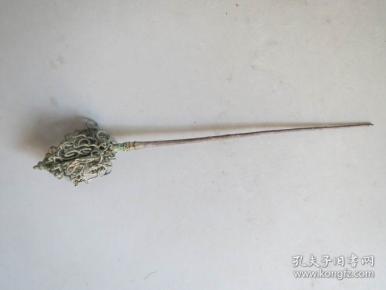 少见权杖造型老银簪子
