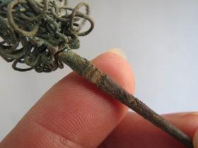 少见权杖造型老银簪子