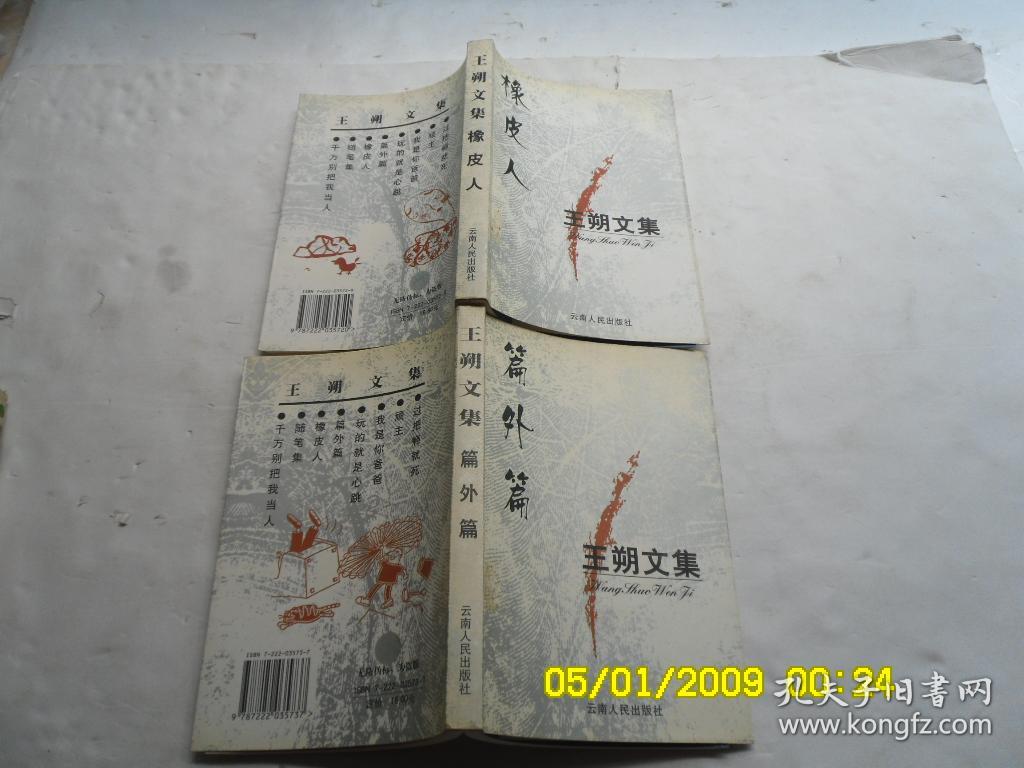 王朔文集橡皮人、王朔文集篇外篇、共两册合售、请自己看清图、售后不退货