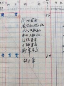 北京学习书店1950年账本（2张印花税票、人教社节约检查委员会公函1封）