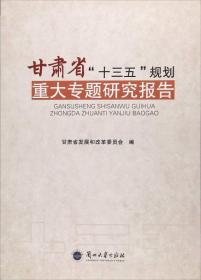 甘肃省“十三五”规划重大专题研究报告