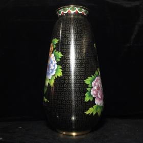 纯铜景泰蓝花瓶 花开富贵