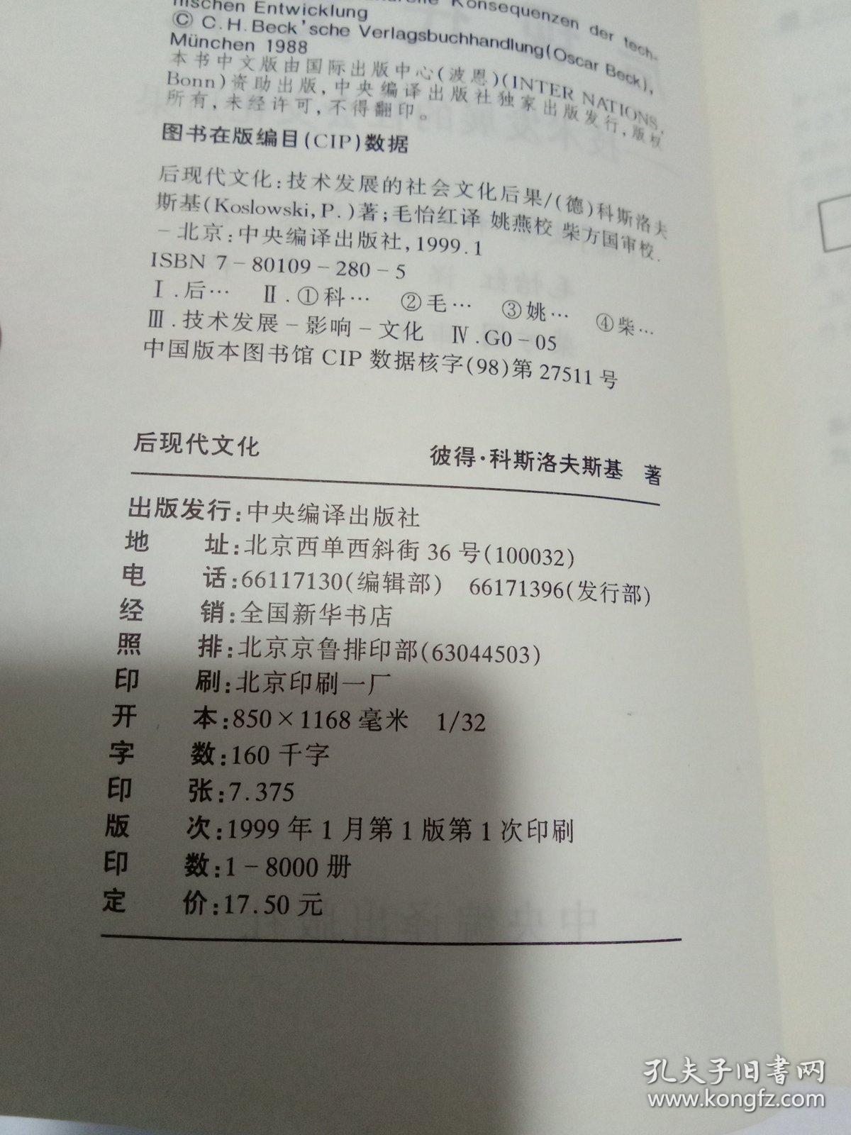后现代文化：技术发展的社会文化后果