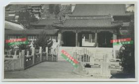 清代1910年北京颐和园佛香阁宫门建筑老照片，泛银