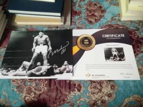 【签名照】已故拳王 穆罕默德·阿里  签名照 画面经典，附证书，购于bet365