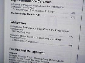 英文原版（interceram） international journal for producers of whitewares，high performance ceramics ，refractories-and their suppliers国际日用陶瓷、高性能陶瓷、耐火材料及其供应商杂志92/7.8