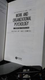 INTRODUCTION TO WORK AND ORGANIZATIONAL PSYCHOLOGY A EUROPEAN PERSPECTIVE