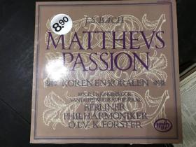 黑胶原版唱片MATTHEVS PASSION J.S.BACH