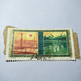 盖销邮票:1985年J119（3一2）新疆维吾尔自治区成立三十周年.面值10分一枚.